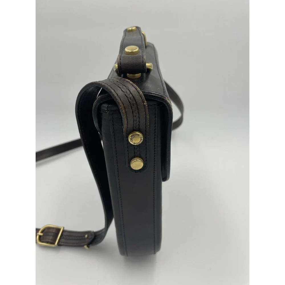 OROTON Messenger‎ Bag Crossbody Brown Leather Shoulder Hobo Logo Purse Handbag